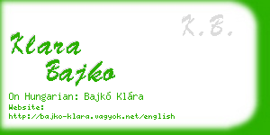 klara bajko business card