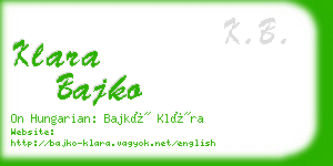 klara bajko business card